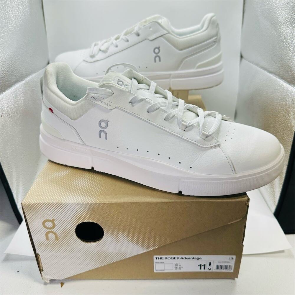On THE ROGER Advantage White Sneakers Mens Size 11 EUC w/ Box
